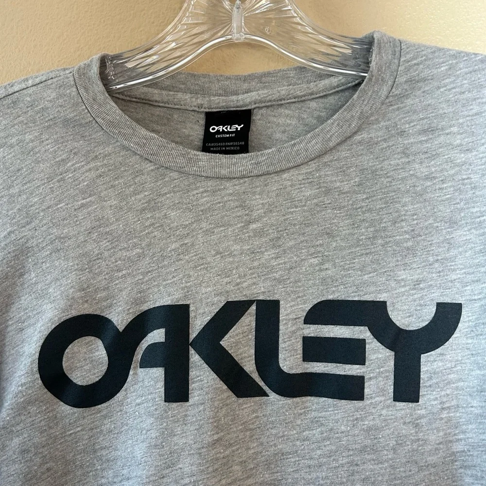 Oakley Mens Long Sleeve T-Shirt Gray Heather Graphic Crew Neck XL Regular Fit - Picture 4 of 7